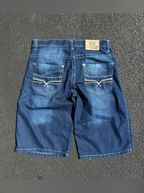 Y2K Bonn Medium Wash Faded Size 36x15 Grunge Skater Baggy USA Classic Embroidery
